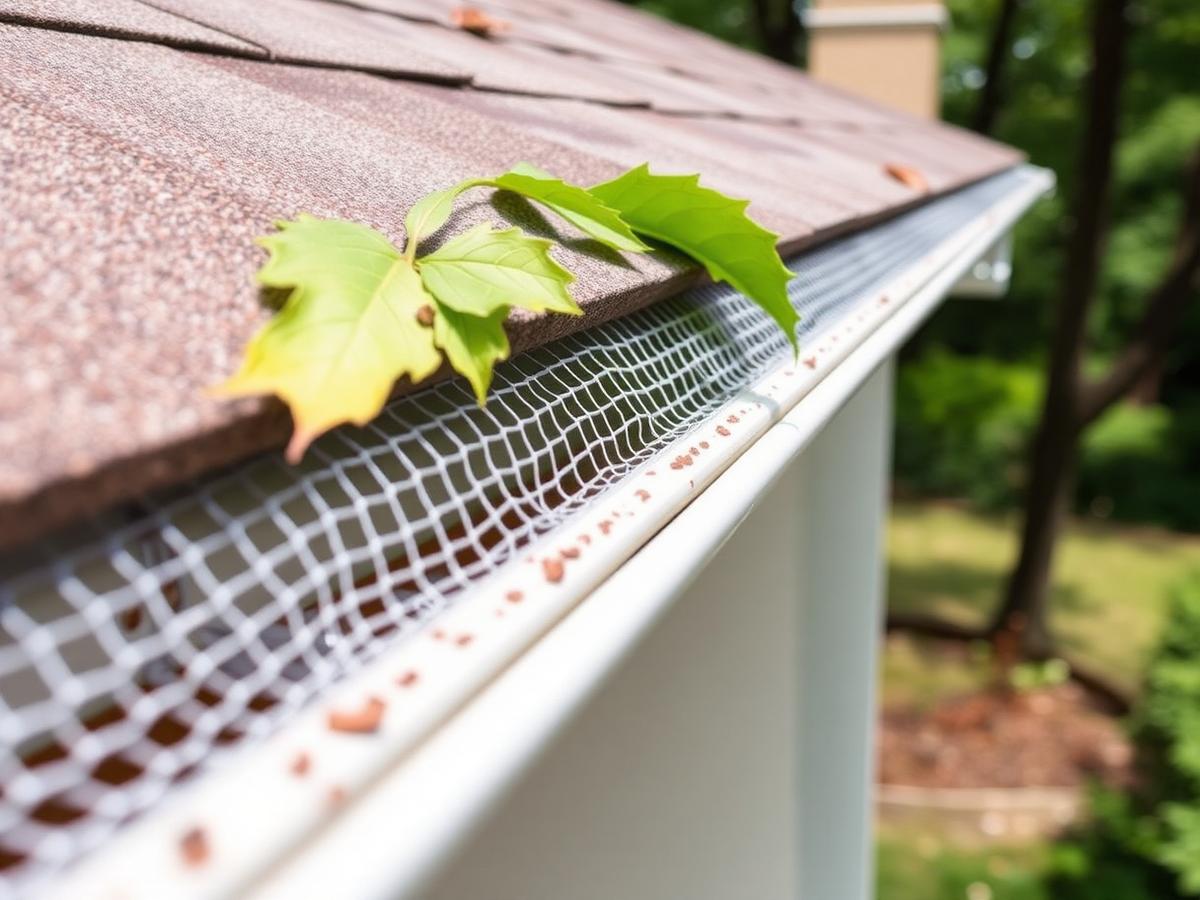 Gutter guards installed on a residential gutter